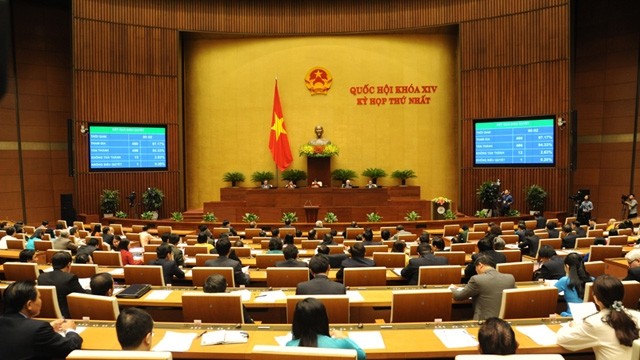 Vue générale de la première session de la XIVe législature de l’Assemblée nationale. Photo: Trân Hai/NDEL.