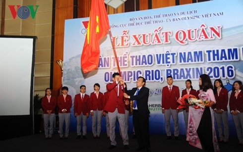 La délégation sportive vietnamienne aux Jeux Olympiques de Rio 2016. Photo: VOV.