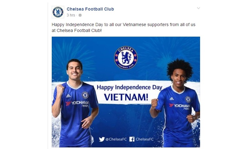 Chelsea félicite la Fête nationale du Vietnam. Photo: VOV.