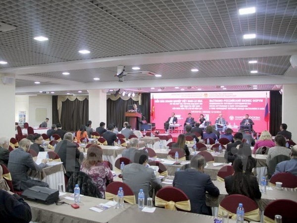 Vue générale du forum «Perspectives de coopération avec l’entrée en vigueur du FTA entre le Vietnam et l’EAEU». Photo: VNA.