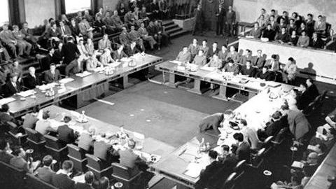 La vue générale de la conférence de Genève en 1954. Photo d'archive/Edition de la VNA