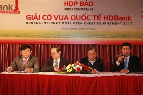 Conférence de presse sur le Tournoi international d’échecs HDBank, le 7 mars, à Hô Chi Minh-Ville.