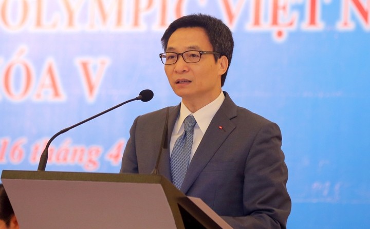 Le Vice-Premier ministre Vu Duc Dam prend la parole lors du Vème congrès du Comité olympique du Vietnam. Photo: VGP.