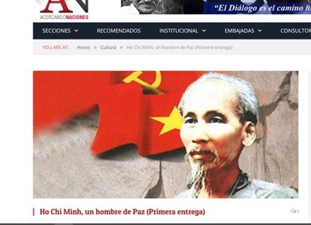 Un article sur le Président Hô Chi Minh publié par la presse argentine. Photo: VNA.