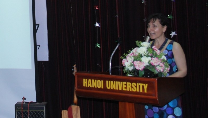 L’Ambassadrice italienne au Vietnam, Cecila Piccioni, prend la parole. Photo: baoquote.vn.
