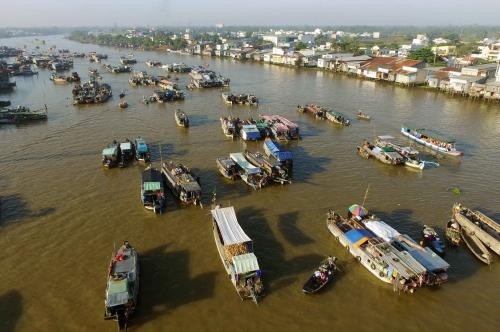 Le marché flottant Cai Rang à Can Tho. Photo: VNA.