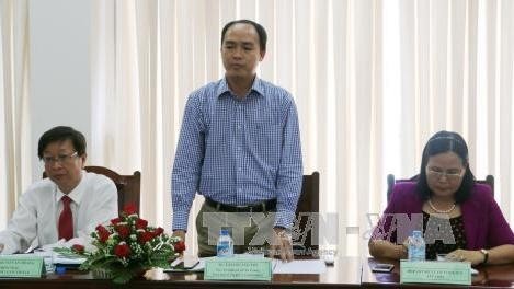 Lâm Quang Thi, vice-président du Comité populaire de la province d’An Giang, prend la parole. Photo: VNA