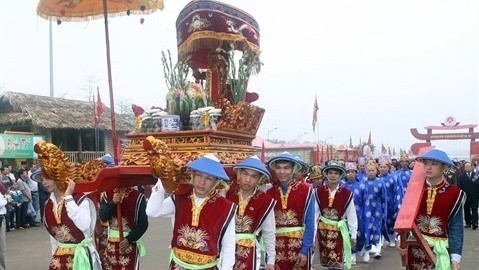 Le festival du Temple des rois Hùng à Phu Tho (Nord). Photo : VNA
