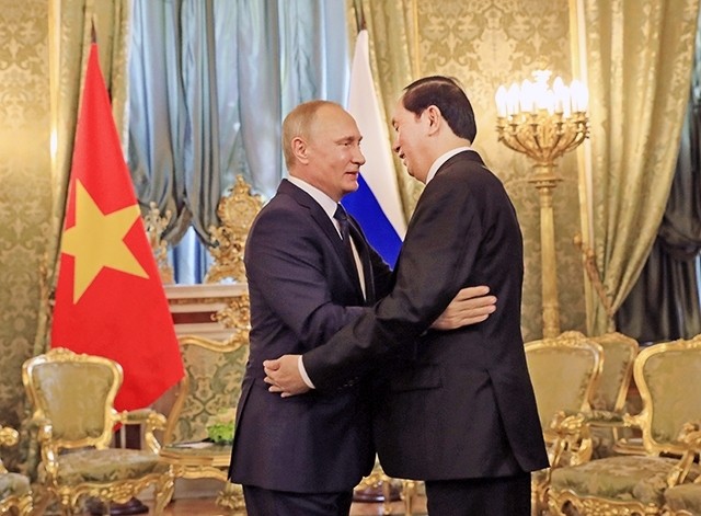 Le Président vietnamien, Trân Dai Quang (à droite), et son homologue russe, Vladimir Poutine, le 29 juin, à Moscou. Photo: VNA.