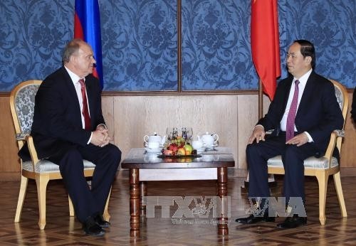 Le Président du Vietnam, Trân Dai Quang (à droite), et le Président du Parti communiste de la Fédération de Russie, Gennady Zyuganov. Photo: VNA.