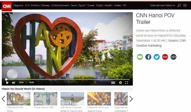 CNN : Diffusion d'une émission spéciale sur le tourisme hanoïen.