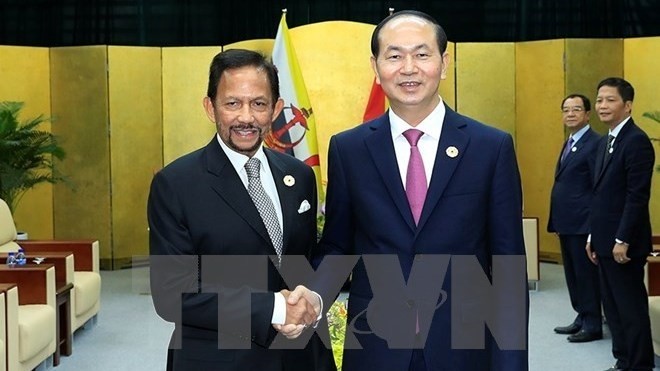Le Président vietnamien Trân Dai Quang (à droite) et le Sultan du Brunei, Haji Hassanal Bolkiah. Photo: VNA.