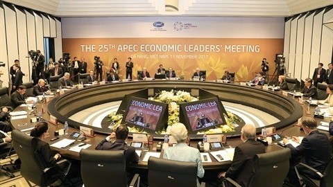 Vue générale du 25e Sommet des dirigeants économiques de l'APEC, le 11 novembre, dans la ville de Dà Nang. Photo : VNA.