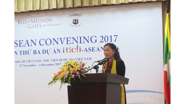 La vice-ministre de la Culture, des Sports et du Tourisme, Dang Thi BichLiên, s’exprime lors de l’ouverture de la conférence. Photo: http://cinet.vn