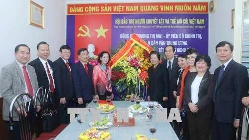 Mme Truong Thi Mai présente ses vœux à l’Association de patronage des personnes handicapées et des orphelins du Vietnam. Photo: VNA.
