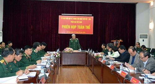 Vue générale de la réunion de la Sous-Commission vietnamienne du Comité de Coordination pour le Centre tropical Vietnam-Russie, le 27 février, à Hanoi. Photo: QDND. 