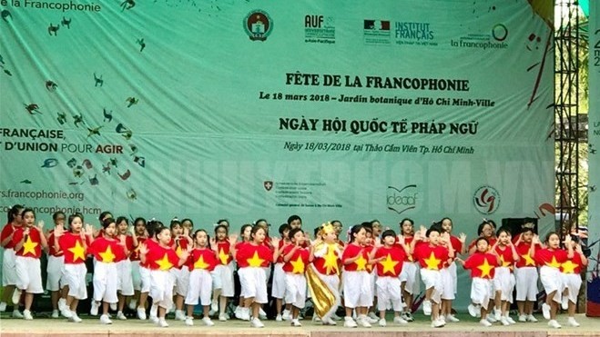 Un numéro artistique à la Fête de la Francophonie 2018 à Hô Chi Minh-Ville. Photo: hcmcpv.org.vn