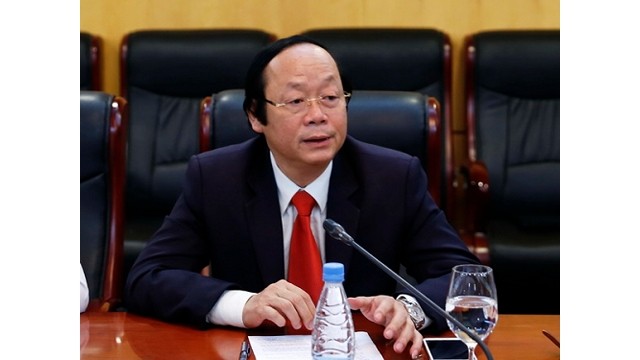 Le vice-ministre Vo Tuân Nhân s'exprime lors de la réception. Photo: http://moitruong.net.vn