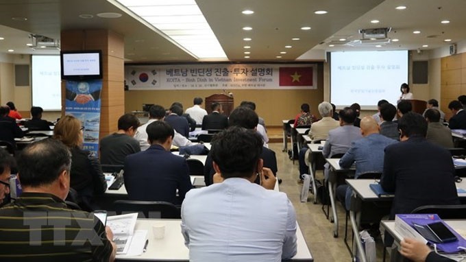 Conférence de promotion de l’investissement à Binh Dinh organisée le 28 mai à Séoul, en R. de Corée. Photo : VNA