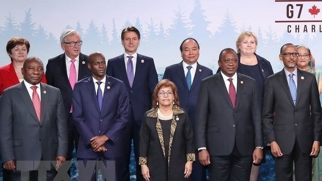 Le PM Nguyên Xuân Phuc lors du sommet élargi du G7.  Photo : VNA.