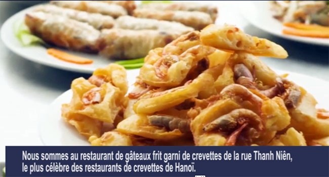 La chaîne de télévision américaine CNN diffuse une vidéo sur le " bánh tôm Hồ Tây "