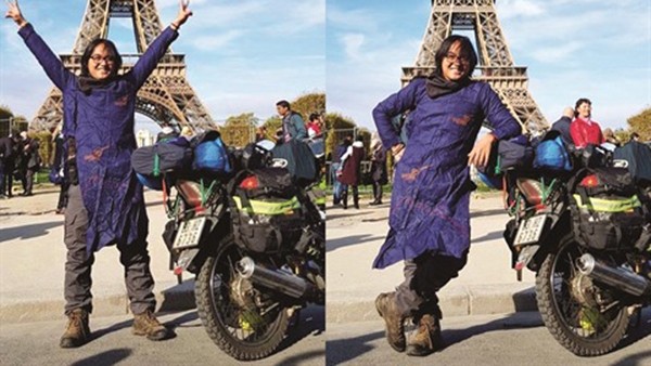 Trân Dang Dang Khoa est allé du Vietnam en France en moto en cinq mois. Photo : VNA