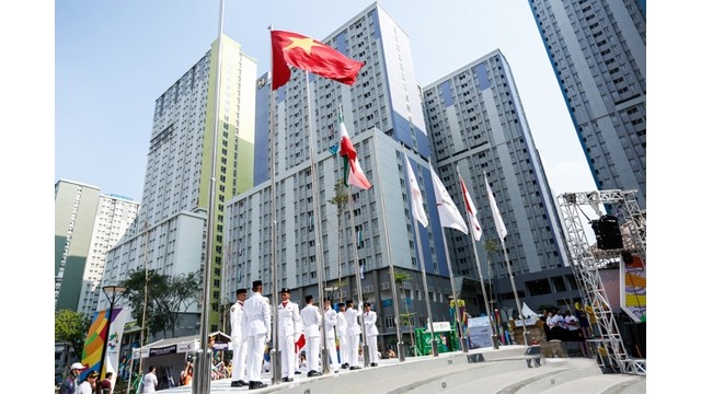 La cérémonie du lever du drapeau du Vietnam aux ASIAD 2018. Photo : VTV