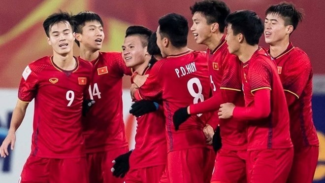 L’équipe du Vietnam olympique de football a gagné deux matchs lors des ASIAD 18. Photo: VNA.