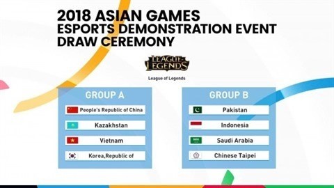 Phrase de poule du sport électronique League of Legends (LoL) aux 18es Jeux asiatiques (ASIAD) 2018. Photo : COA/CVN