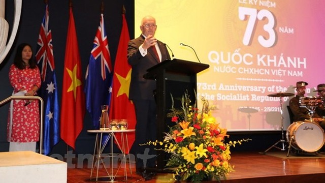 Le gouverneur général d’Australie, Peter Cosgrove, prend la parole. Photo : VNA