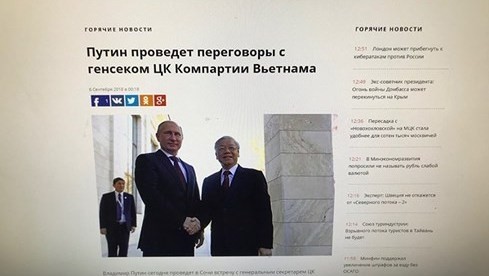 Les médias russes apprécient hautement la visite officielle du Chef du PCV en Russie