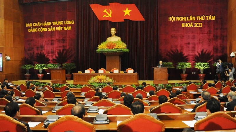 Séance de clôture du 8e Plénum du CC du PCV, le 6 octobre à Hanoi. Photo : Trân Hai/NDEL.