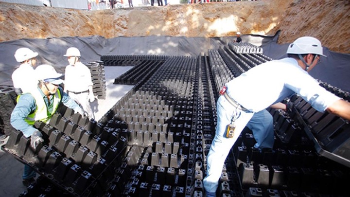 Un réservoir d'eau souterraine similaire a déjà été construit l'année dernière. Photo : baodauthau