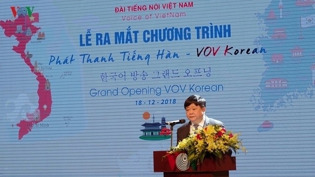 Le directeur général de la VOV, Nguyên Thê Ky, prend sa parole. Photo : VOV.