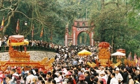 Chaque année, la fête du temple des Rois Hùng se tient le 10e jour du 3e mois lunaire. Photo : VNP.