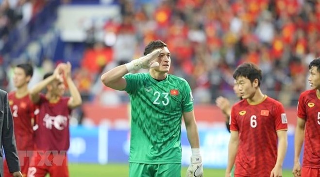 Le Vietnam a battu la Jordanie 4-2 lors d’une haletante séance de tirs au but après un match nul 1-1, lui permettant de se qualifier pour les quarts de finale de l'Asian Cup 2019. Photo : AFC.