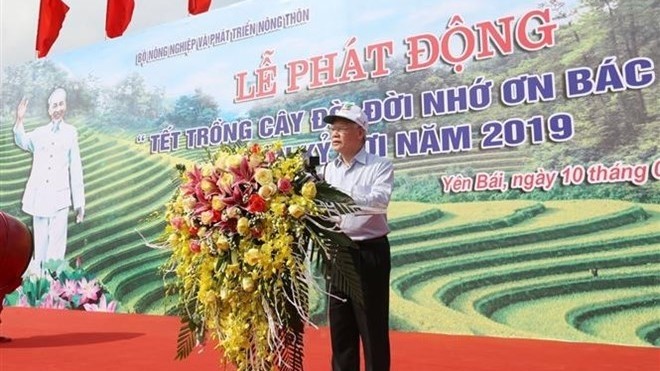 Le Secrétaire général du PCV et Président vietnamien, Nguyên Phu Trong, lors de la cérémonie. Photo : VNA.