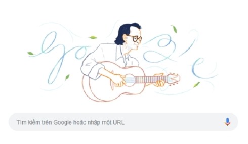 Le dessin de Google de Trinh Cong Son. Photo : Google Doodle
