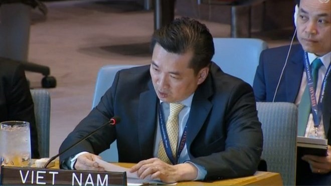 L’ambassadeur Pham Hai Anh, chargé d’affaires de la mission du Vietnam auprès de l’ONU. Photo: VNA.