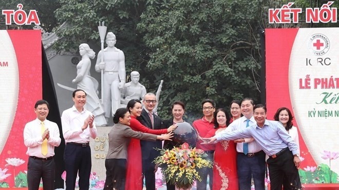 Cérémonie de lancement du « Mois de l’action humanitaire 2019 », le 11 mai à Hanoi. Photo : VNA.