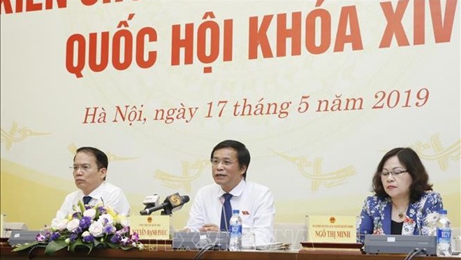 Conférence de presse sur l'ordre du jour de la 7e session de la 14e législature, le 17 mai à Hanoi. Photo : VNA