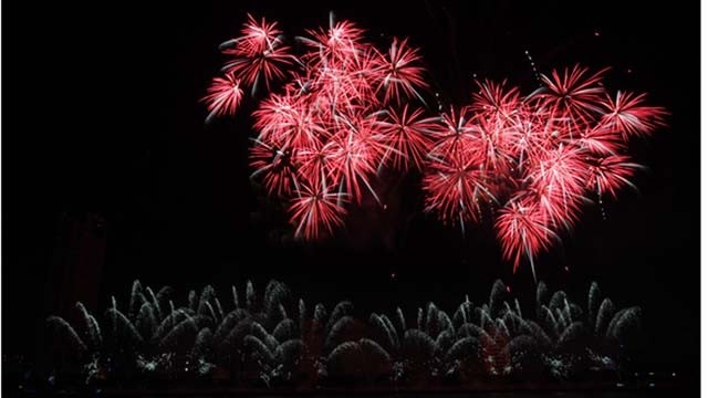 L'équipe britannique Pyrotex Fireworx a conquis le cœur de milliers de spectateurs avec une performance impressionnante haute en couleurs. Photo : tuoitre.