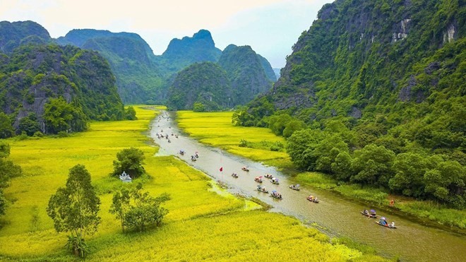 Le complexe paysager de Tràng An est classé en juin 2014 au patrimoine culturel et naturel mondial de l'UNESCO. Photo : VNA.