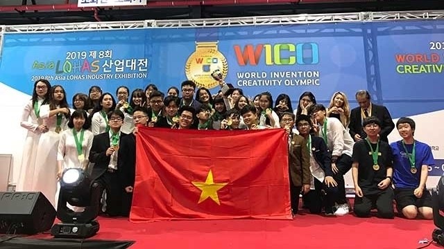 La délégation vietnamienne aux Olympiades internationales de l'invention WICO 2019. Photo : NDEL. 