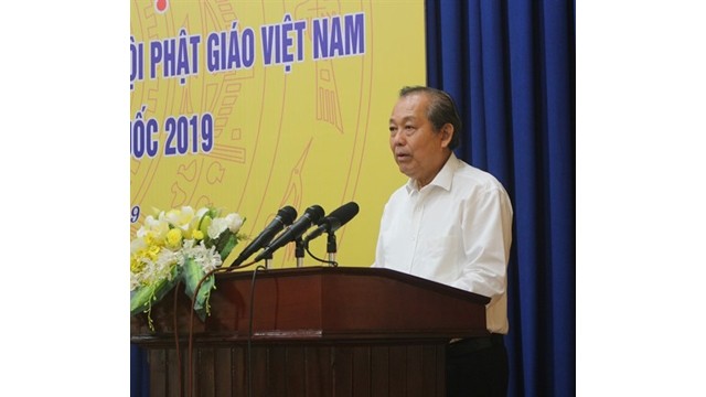 Le vice-Premier ministre permanent Truong Hoà Binh prend la parole lors d'une conférence tenue le 29 juillet dans la province de Hà Nam. Photo: VNA