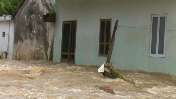 Inondations dans la province de Son La après des pluies torrentielles. Photo : VNA.