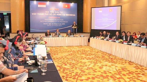 Conférence sur la promotion du commerce et de l’investissement entre HCM-Ville et l'Indonésie, le 22 août à Jakarta. Photo: VNA.