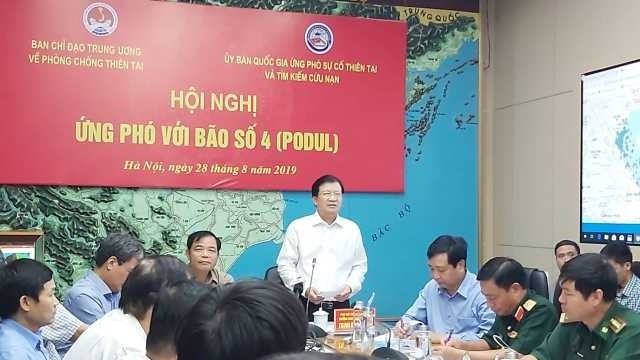  Le Comité national de pilotage de prévention et de lutte contre les catastrophes naturelles s’est réuni le 28 août à Hanoi. Photo : NDEL.