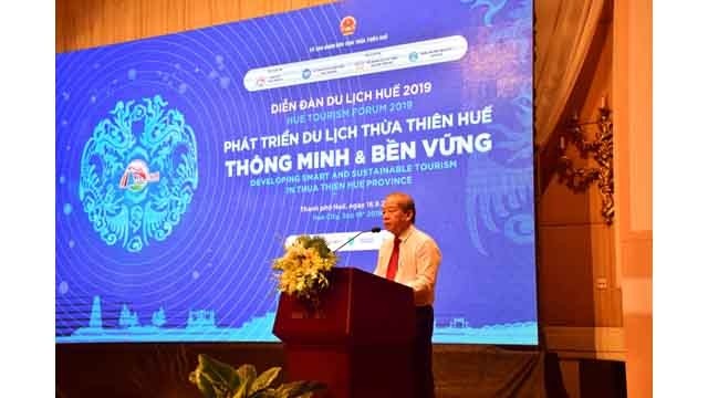 Le président du comité populaire de la province de Thua Thiên-Huê, Phan Ngoc Tho s'exprime lors de l'événement. Photo: VGP
