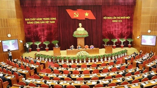 Vue générale de l’ouverture du 11e Plénum du Comité central du Parti (XIIe mandat), le 7 octobre à Hanoi. Photo : VNA.